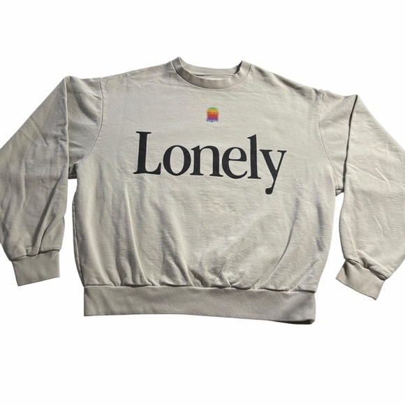 🍏 Lonely Ghost “Lonely” Apple Crewneck | Size Medium - Picture 2 of 7